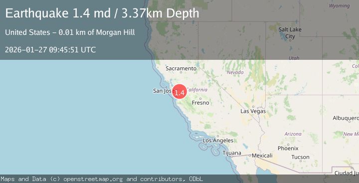 Map of 13 km N of Morgan Hill, CA