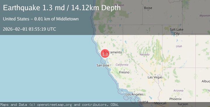 Map of 9 km SW of Middletown, CA