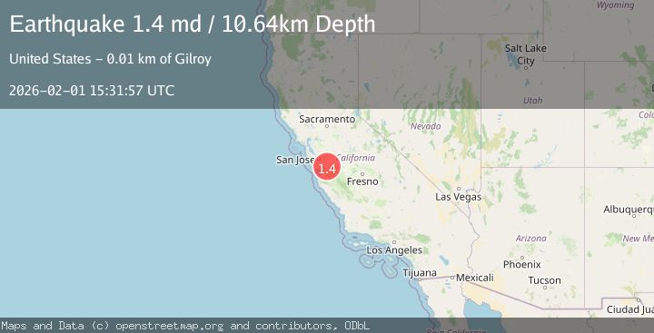 Map of 9 km ENE of Gilroy, CA