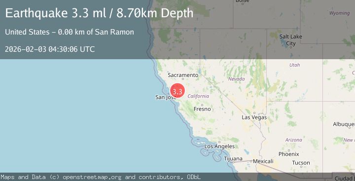Map of 4 km SE of San Ramon, CA
