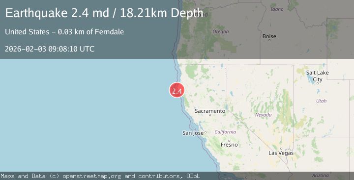 Map of 14 km W of Petrolia, CA