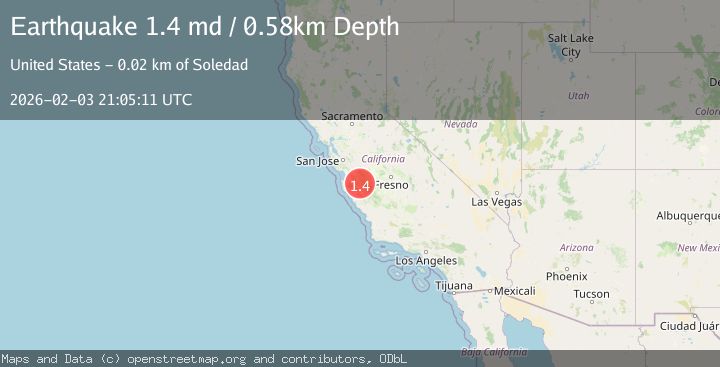 Map of 4 km SE of Pinnacles, CA