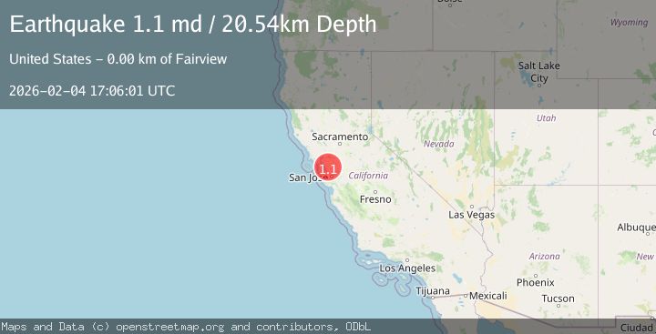 Map of 1 km NNW of Fairview, CA