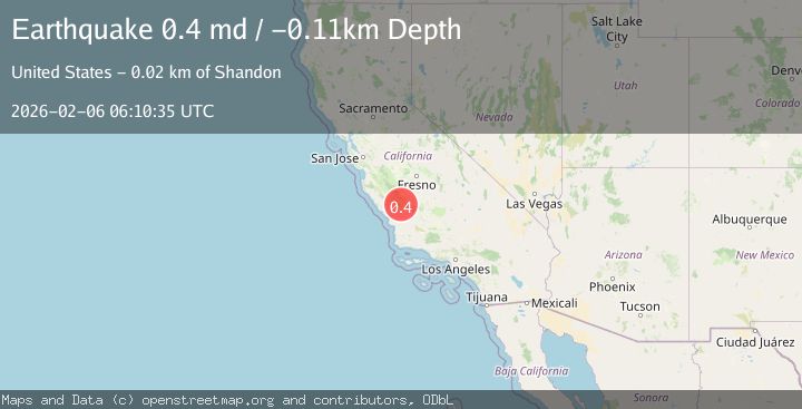 Map of 9 km SSE of Parkfield, CA