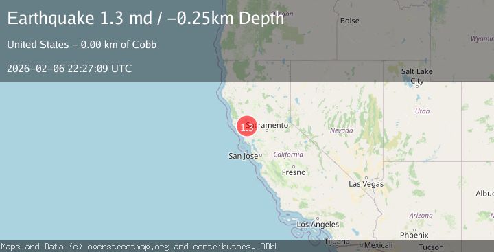 Map of 4 km W of Cobb, CA