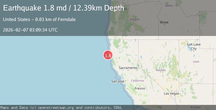 Map of 14 km W of Petrolia, CA