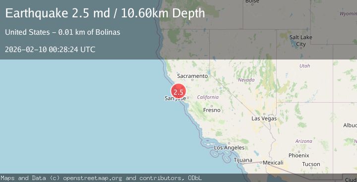 Map of 11 km SSW of Bolinas, CA