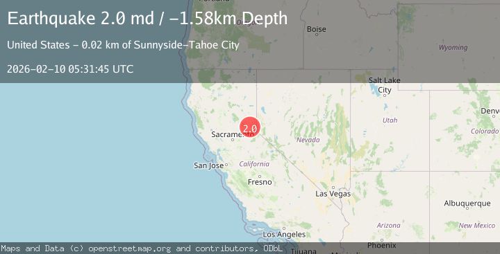 Map of 20 km WNW of Sunnyside-Tahoe City, CA