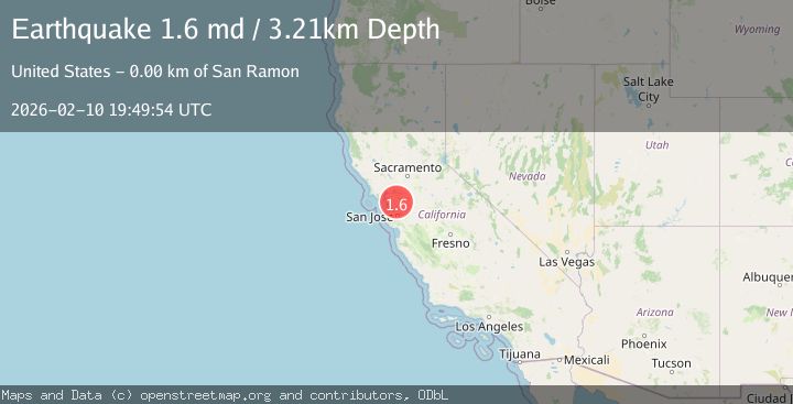 Map of 4 km ESE of San Ramon, CA