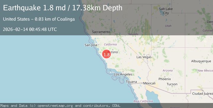 Map of 22 km S of New Idria, CA