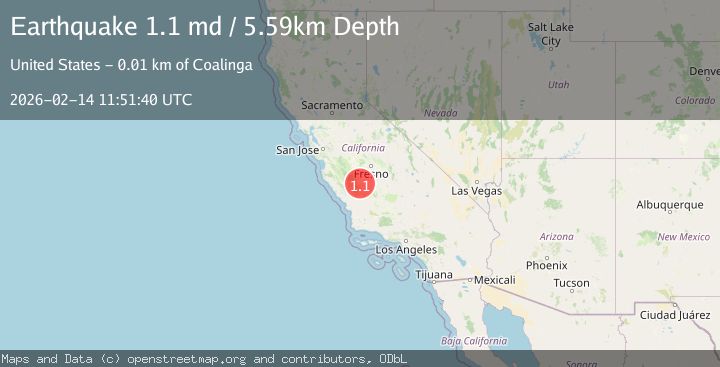 Map of 9 km ESE of Coalinga, CA
