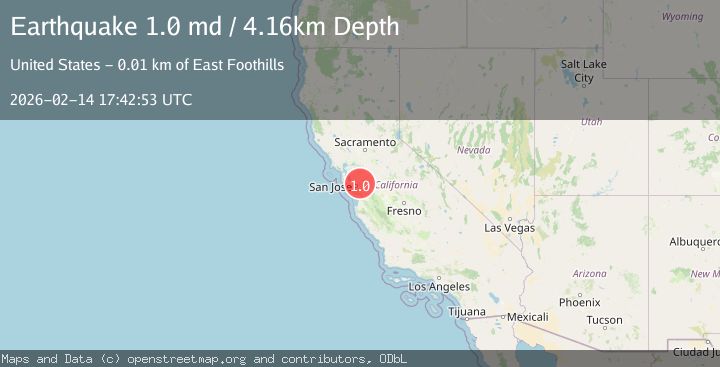 Map of 10 km ENE of Alum Rock, CA