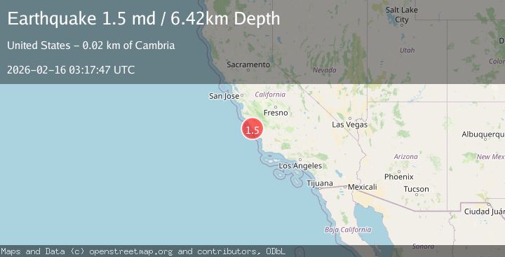 Map of 4 km NW of San Simeon, CA