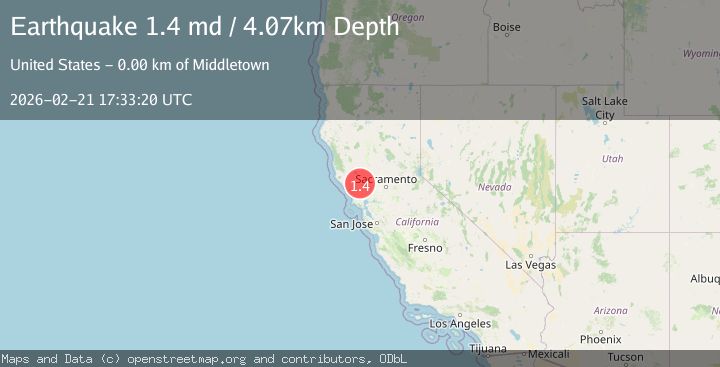 Map of 4 km S of Middletown, CA