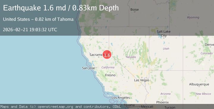 Map of 22 km SSW of Tahoma, CA