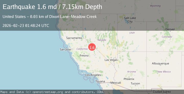Map of 24 km ENE of Toms Place, CA