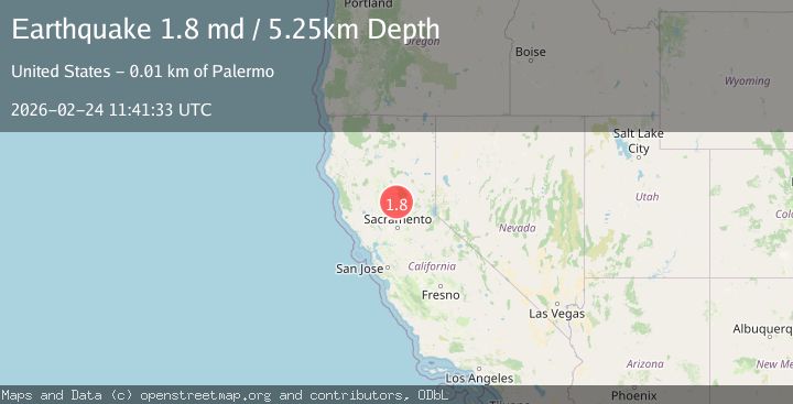 Map of 7 km SSE of Palermo, CA