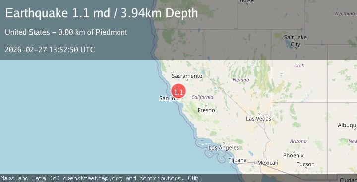Map of 1 km SSE of Oakland, CA