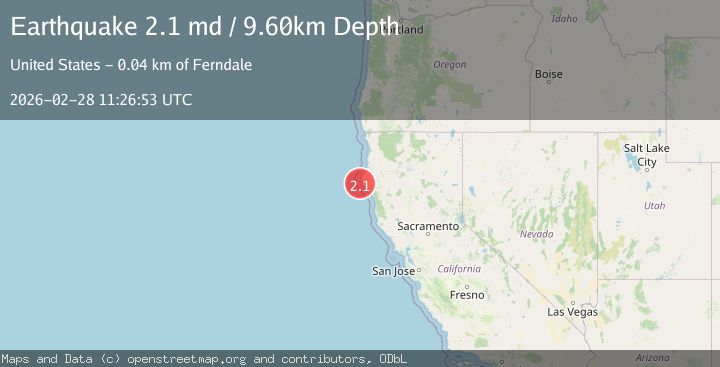 Map of 17 km W of Petrolia, CA