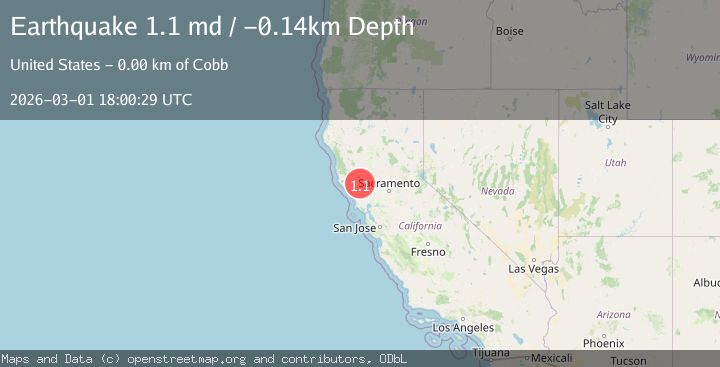 Map of 2 km WNW of Cobb, CA