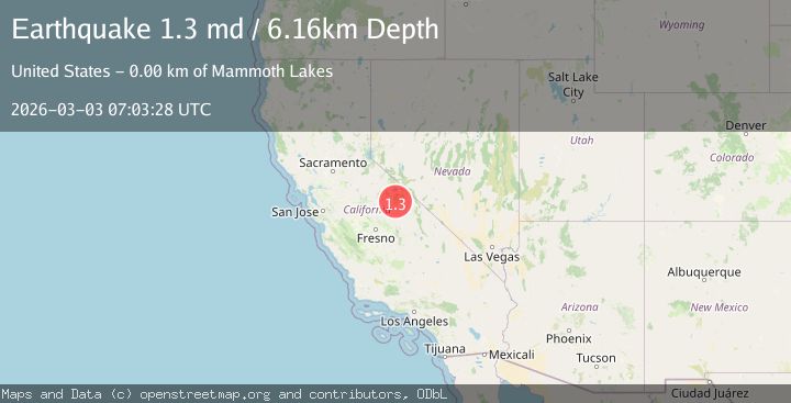 Map of 2 km SE of Mammoth Lakes, CA