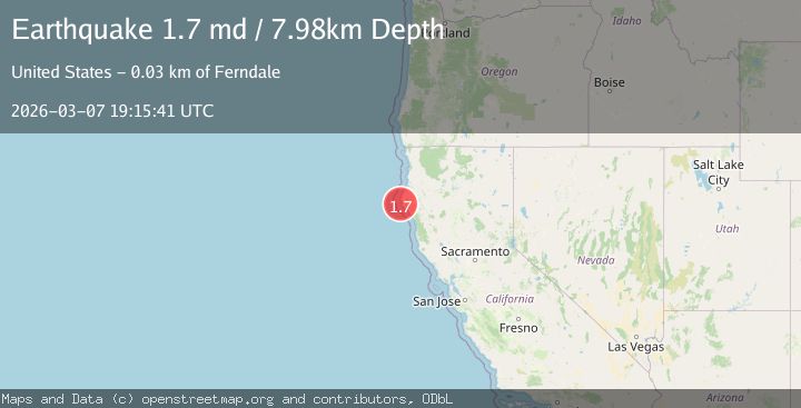 Map of 12 km W of Petrolia, CA