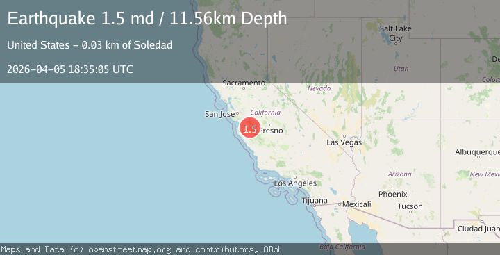 Map of 11 km NNE of Pinnacles, CA