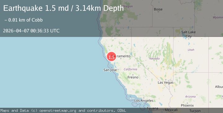 Map of 6 km NW of The Geysers, CA