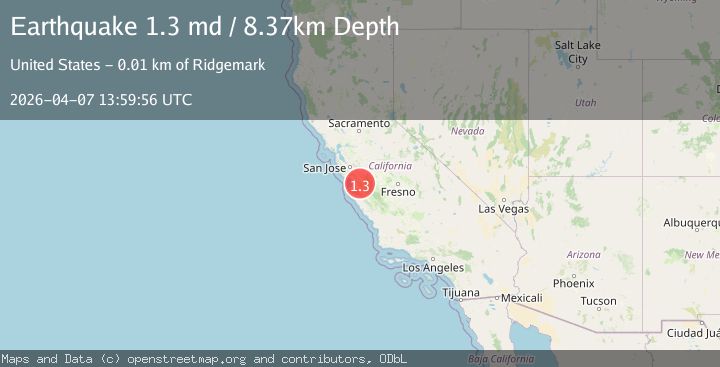 Map of 10 km SW of Ridgemark, CA