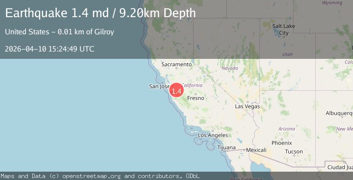Map of 8 km ENE of Gilroy, CA