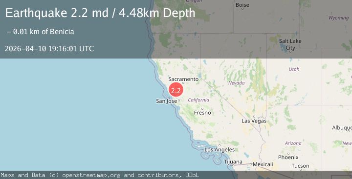 Map of 9 km ENE of Vallejo, CA