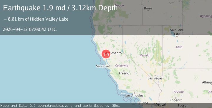 Map of 10 km SE of Hidden Valley Lake, CA