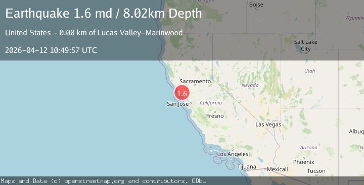 Map of 5 km NW of Lucas Valley-Marinwood, CA