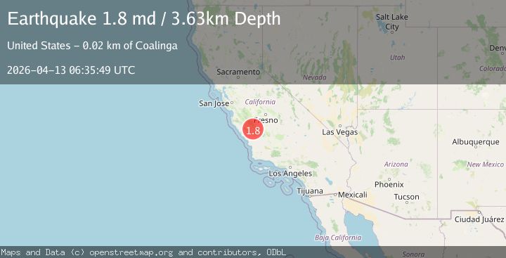 Map of 20 km NW of Parkfield, CA