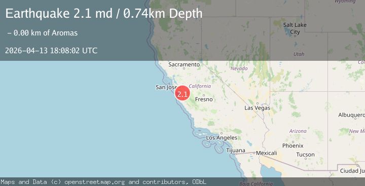 Map of 2 km E of Aromas, CA