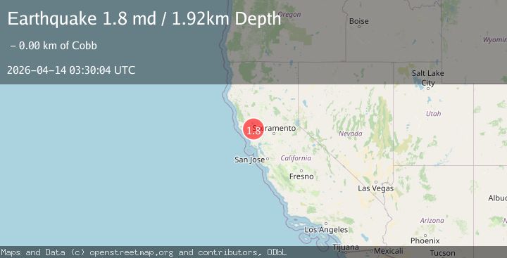 Map of 3 km W of Cobb, CA
