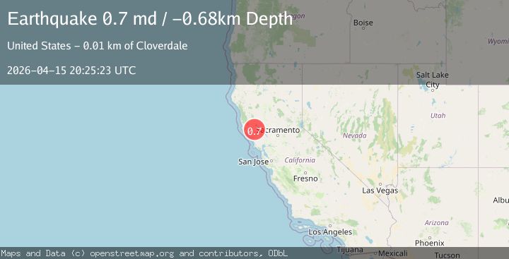 Map of 10 km NE of Cloverdale, CA
