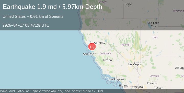 Map of 5 km NE of Sonoma, CA