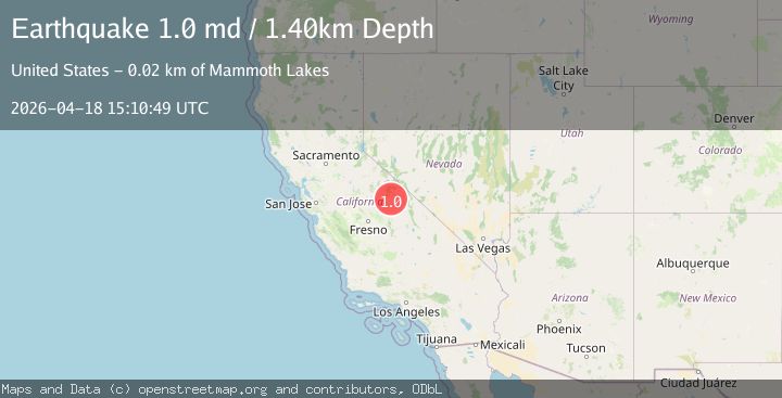 Map of 19 km SW of Toms Place, CA