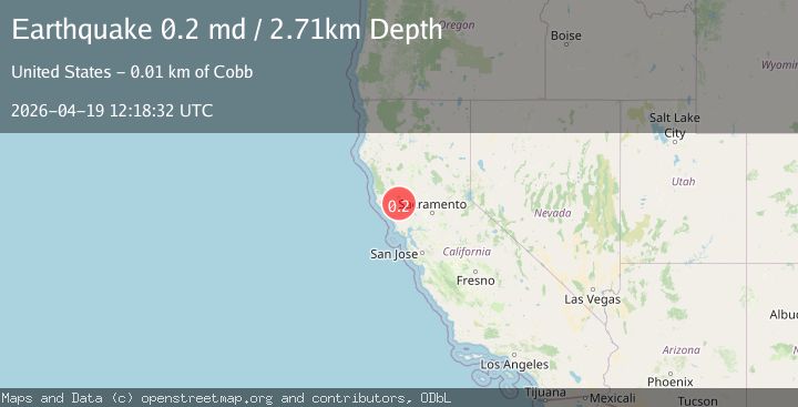 Map of 10 km WNW of Cobb, CA