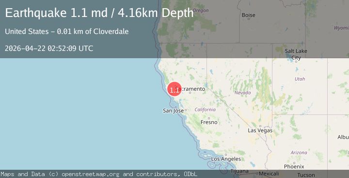 Map of 11 km ENE of Cloverdale, CA