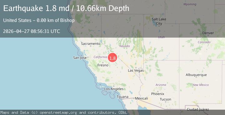 Map of 4 km S of Bishop, CA