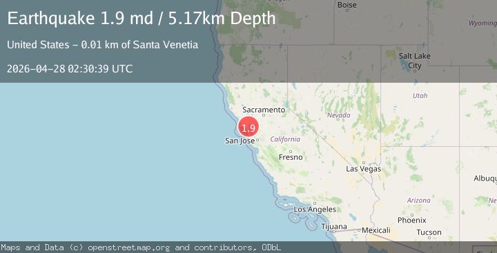 Map of 6 km E of Santa Venetia, CA