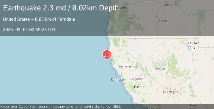 Map of 24 km WSW of Petrolia, CA