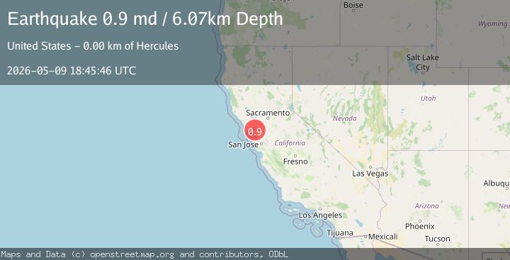 Map of 2 km SE of Hercules, CA