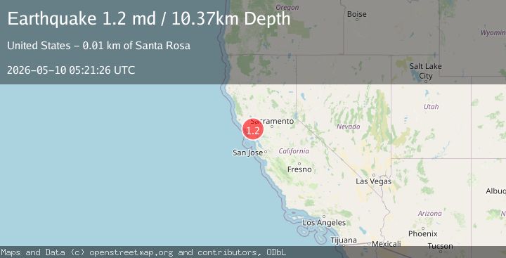 Map of 4 km NE of Santa Rosa, CA