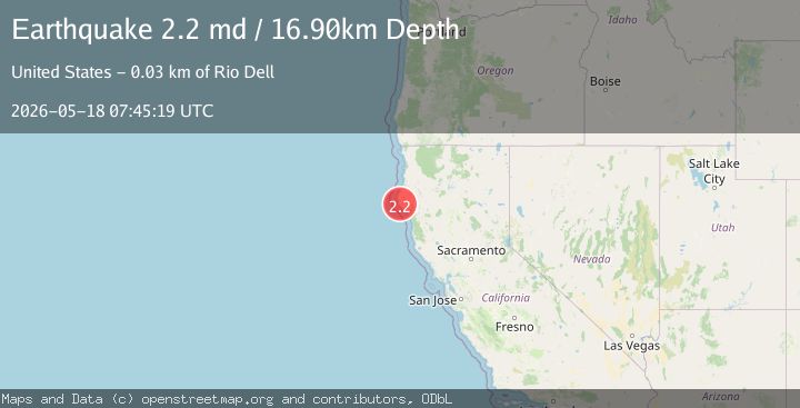 Map of 6 km SSW of Petrolia, CA