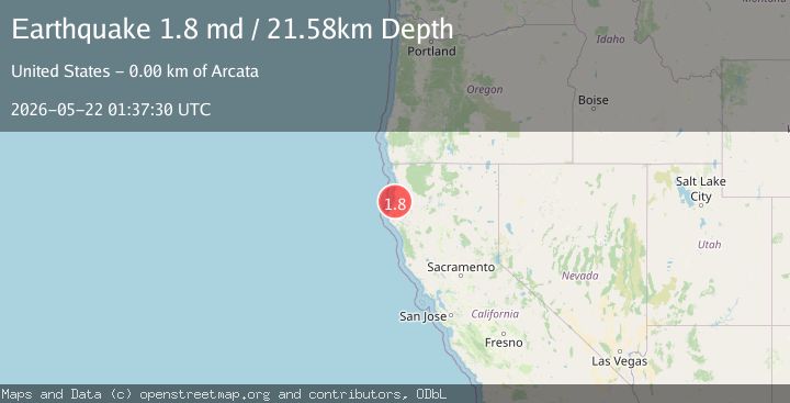 Map of 5 km WNW of Arcata, CA