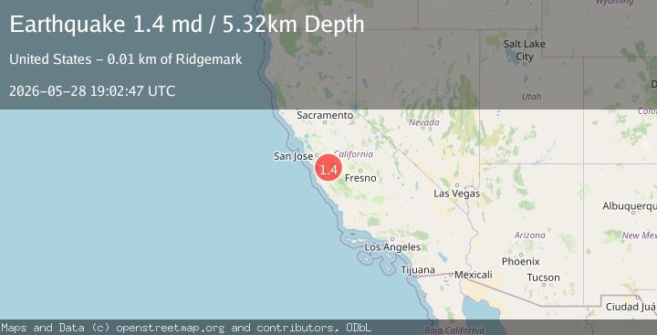 Map of 7 km ENE of Hollister, CA