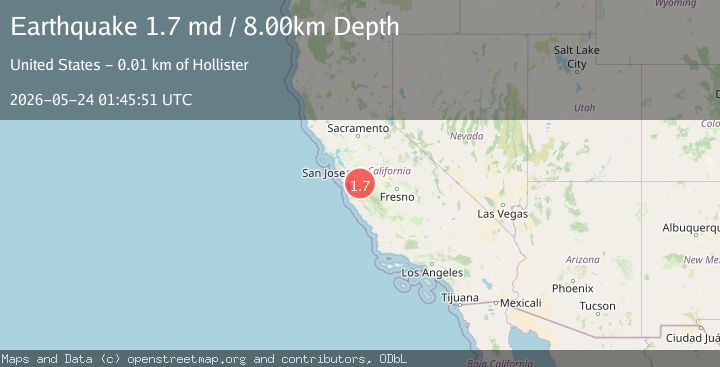 Map of 11 km N of Hollister, CA